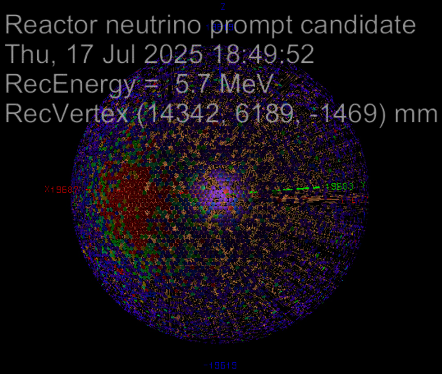 Ein von JUNO detektiertes Neutrino-Event