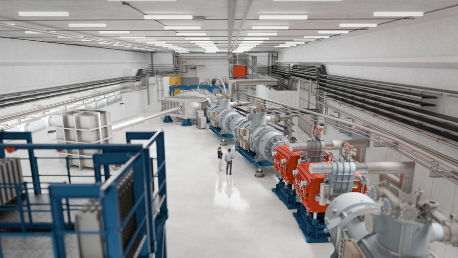 Visualisierung des zukünftigen NUSTAR-Experimentierbereichs an FAIR